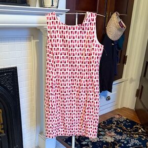 Jade Nelody Tam Red and White Triangle Pattern Dress- worn a few times